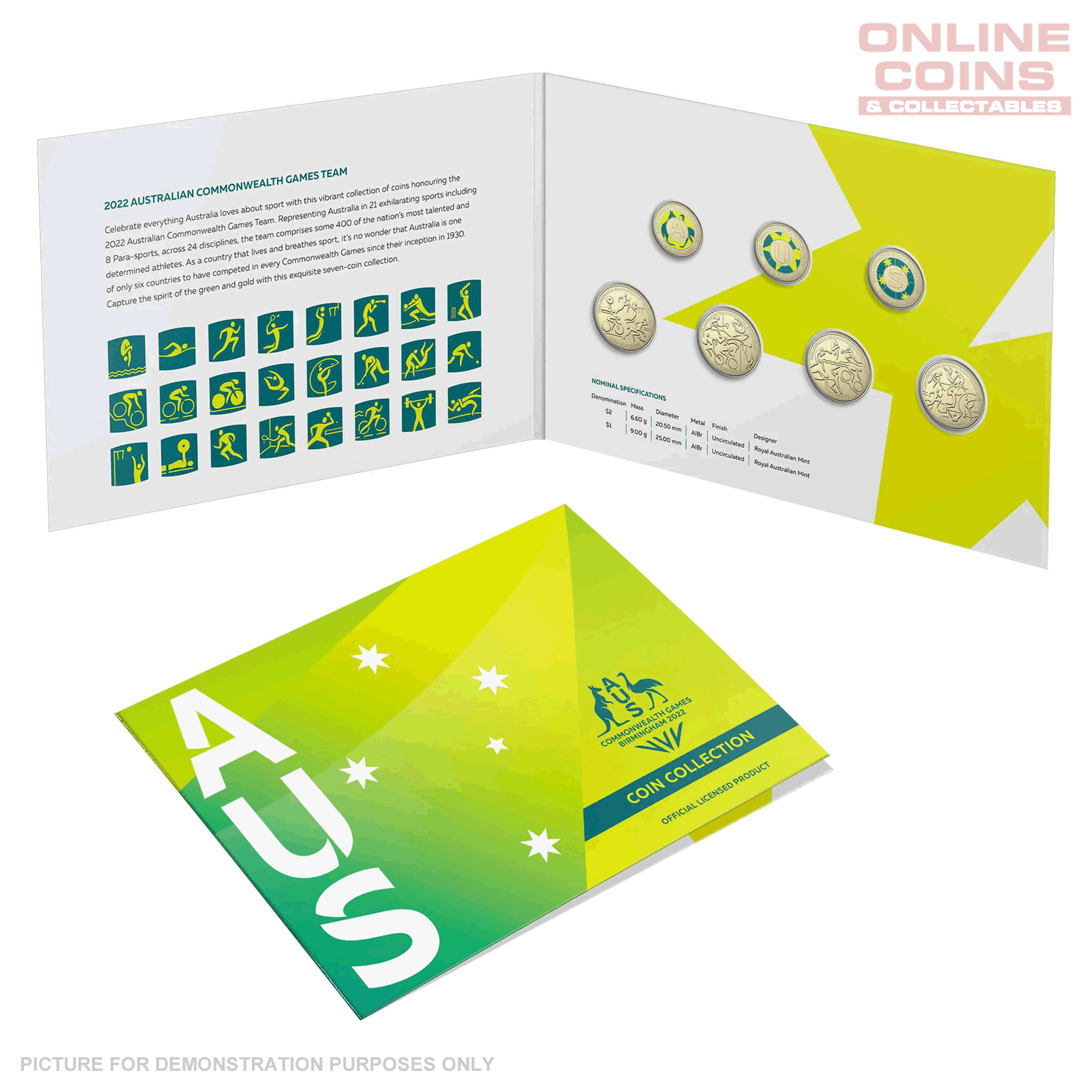 2022 Seven Coin Coloured Uncirculated Collection - Commonwealth Games